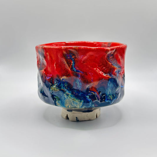 Black/red chawan or matcha bowl FYA (no. 34)