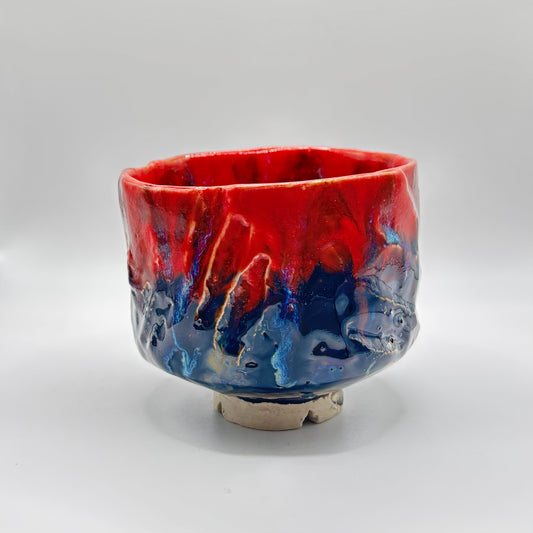 Black/red  chawan or matcha bowl FYA (no. 38)