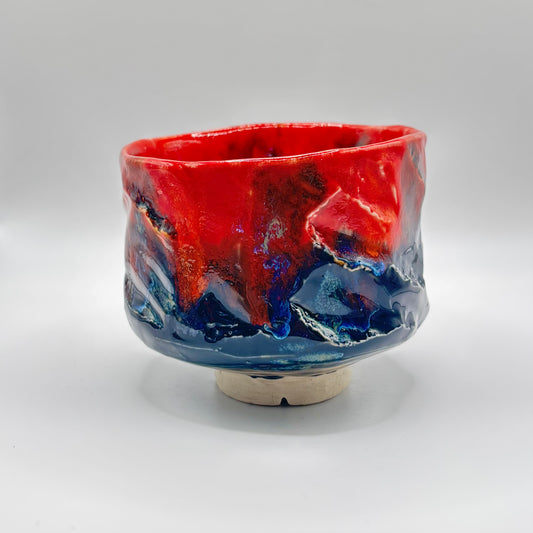 Black/red chawan or matcha bowl FYA (no. 36)